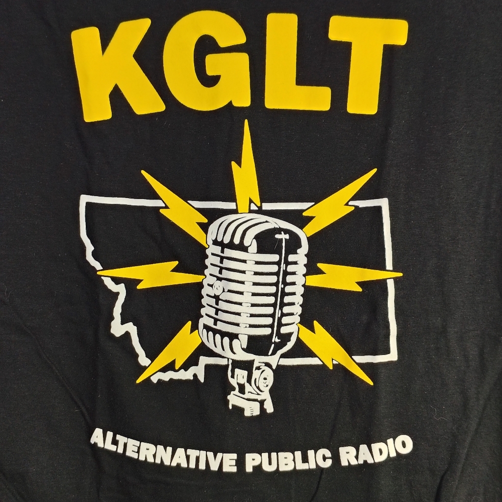 KGLT Bozeman Montana Public Radio T-Shirt Size XL Black Mic Logo - Picture 3 of 11
